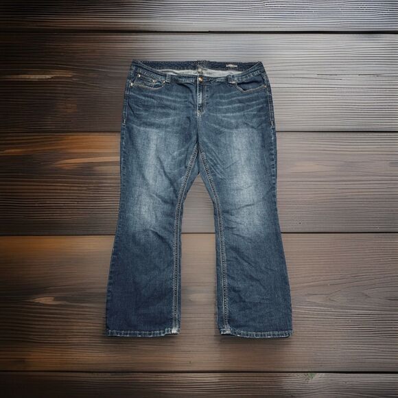 Melissa McCarthy Seven7 Bootcut Jeans Plus 28W (47x30.5) Blue Stretch Womens - Picture 1 of 10